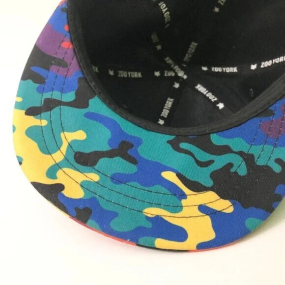 Zoo York Hat Adjustable Snapback Rainbow Camo Bill Embroidered Logo - Picture 7 of 13